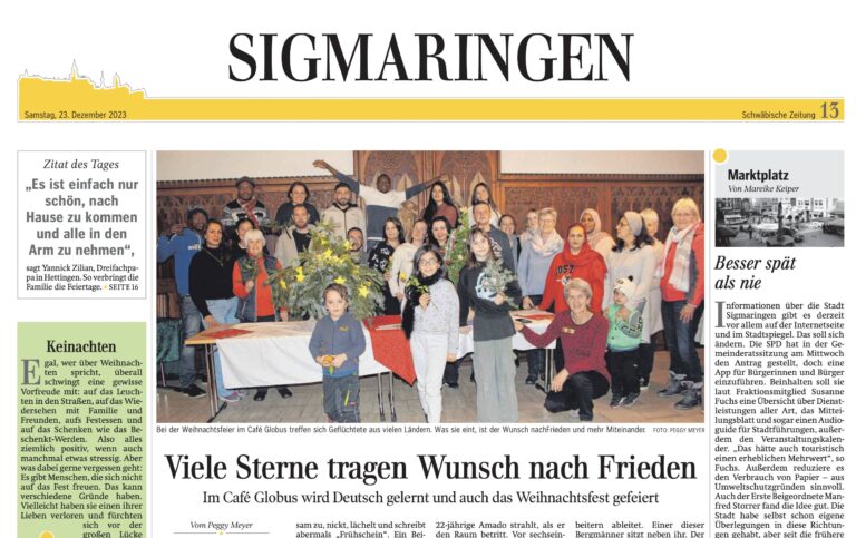 Viele Sterne tragen Wunsch nach Frieden